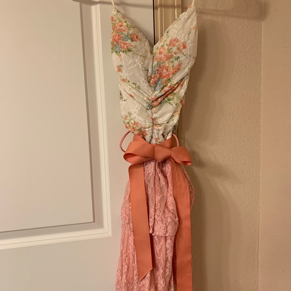 Strapless Lace Vintage Dress with Bow